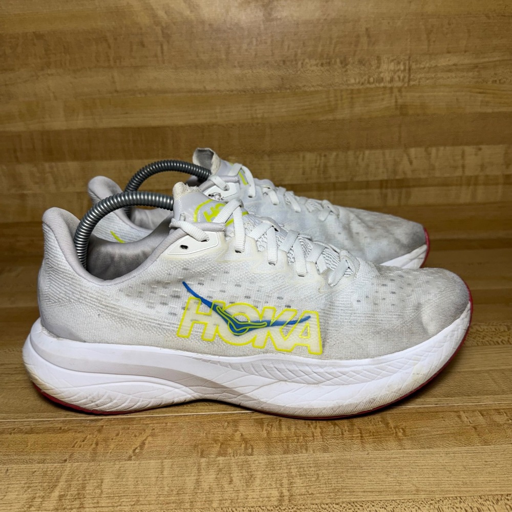 Hoka Mach 6 Mens 10D White Nimbus Cloud Running Shoes 1147790 WNCL